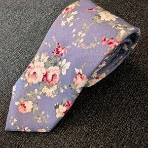 Classic Penguin Floral Pastel Tie in Blue and Pink tones, 100% cotton